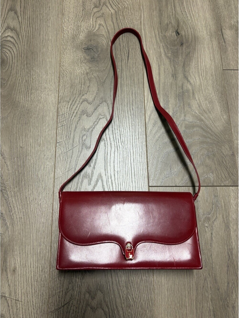 Roberta di Camerino Red Leather Satchel Handbag Italy Original